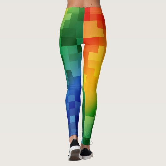 Pixelated Regenbogen Leggings (Rückseite)