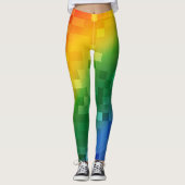 Pixelated Regenbogen Leggings (Vorderseite)