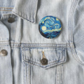 Pixelated Starry Night von Van Gogh Button (Beispiel)