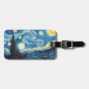 Pixelated Starry Night von Van Gogh Gepäckanhänger