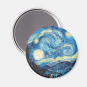 Pixelated Starry Night von Van Gogh Magnet (Vorderseite/Rückseite)