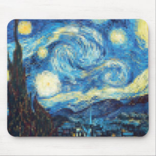 Pixelated Starry Night von Van Gogh Mousepad