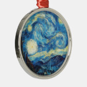 Pixelated Starry Night von Van Gogh Silbernes Ornament (Rechts)