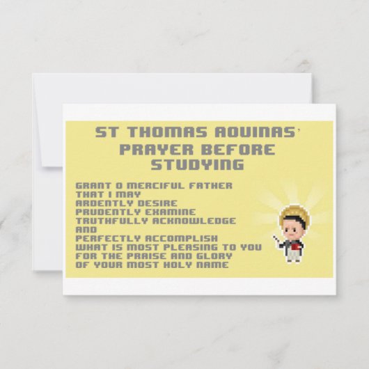 Pixelated Thomas Prayer Card Karte (Vorderseite)