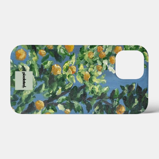 PixelatedDino Citrus Tree Oil Painting iPhone Case (Rückseite (Horizontal))