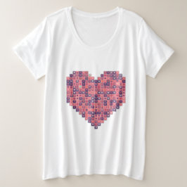 Pixelbasierte Liebe Große Größe T-Shirt