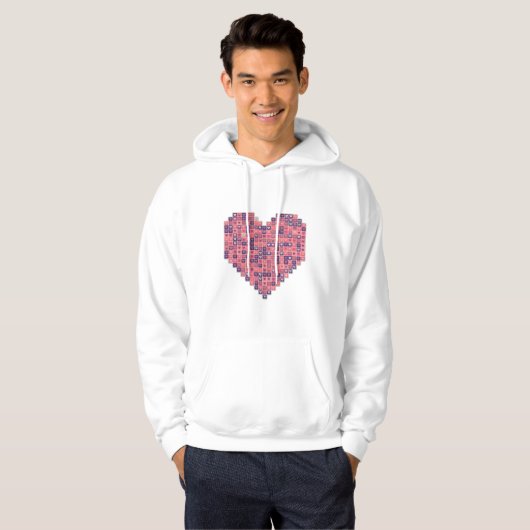 Pixelbasierte Liebe Hoodie (Vorne ganz)