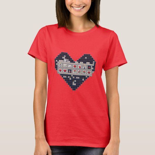 Pixelbasierte Liebe T-Shirt (Vorderseite)