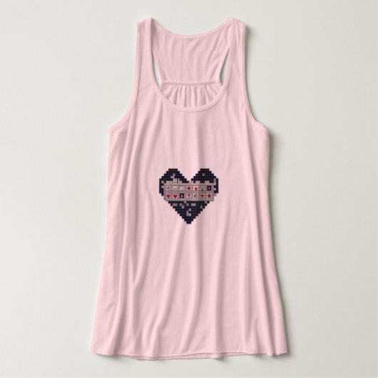 Pixelbasierte Liebe Tank Top (Design Vorderseite)