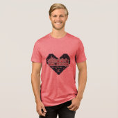 Pixelbasierte Liebe Tri-Blend Shirt (Vorderseite voll)