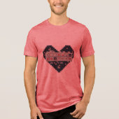 Pixelbasierte Liebe Tri-Blend Shirt (Vorderseite)