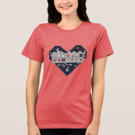 Pixelbasierte Liebe Tri-Blend Shirt