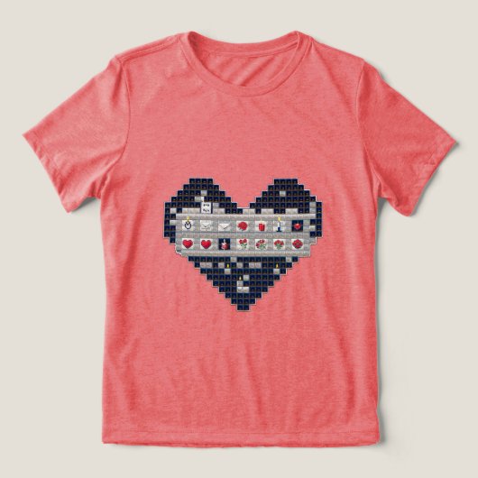 Pixelbasierte Liebe Tri-Blend Shirt (Design Vorderseite)