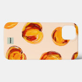 PixelDino Peach Muster iPhone Case (Rückseite (Horizontal))