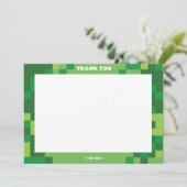 Pixeled Gamer Party Dankeschön Karte (Stehend Vorderseite)