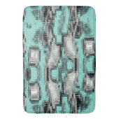 pixelförmige Linien, die abstrakte Quadrate bilden Badematte (Vorderseite Vertikal)