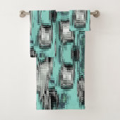 pixelförmige Linien, die abstrakte Quadrate bilden Badhandtuch Set (Insitu)