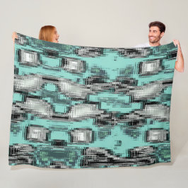 pixelförmige Linien, die abstrakte Quadrate bilden Fleecedecke