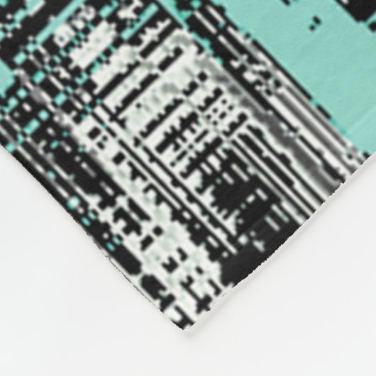 pixelförmige Linien, die abstrakte Quadrate bilden Fleecedecke (Ecke)