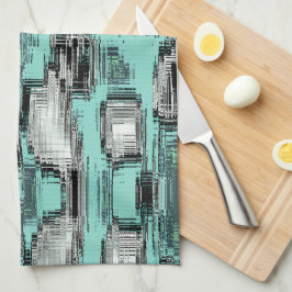 pixelförmige Linien, die abstrakte Quadrate bilden Geschirrtuch