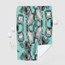 pixelförmige Linien, die abstrakte Quadrate bilden Golfhandtuch