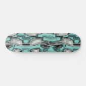 pixelförmige Linien, die abstrakte Quadrate bilden Skateboard (Horizontal)