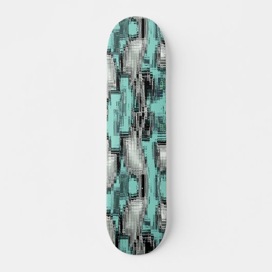 pixelförmige Linien, die abstrakte Quadrate bilden Skateboard (Vorne)