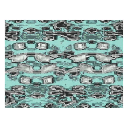 pixelförmige Linien, die abstrakte Quadrate bilden Tischdecke (Vorderseite (Horizontal))