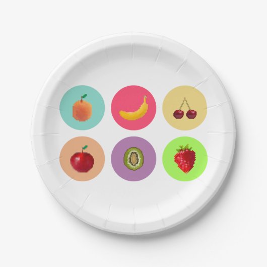 Pixelfrucht Pappteller (Vorderseite)