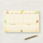 Pixelfrüchte Wochenplaner Post-it Klebezettel (Auf Schreibtisch)