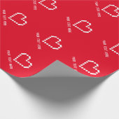 Pixelherzcomputer-Ikonengeschenk des Bits der Geschenkpapier (Ecke)