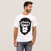 pixeliertes Affen-Gesicht-Design T-Shirt (Vorne ganz)
