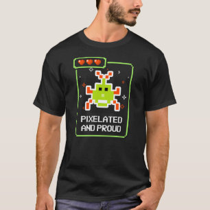 Pixelig und Stolz   Retro-Gamer   Klassische Spiel T-Shirt