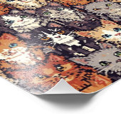 Pixelige digitale bunte Katzen Fotodruck (Ecke)