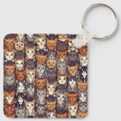 Pixelige digitale bunte Katzen Schlüsselanhänger (Rückseite)