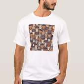 Pixelige digitale bunte Katzen T-Shirt (Vorderseite)