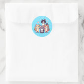 Pixelige farbenfrohe Kätzchen Runder Aufkleber (Tasche)