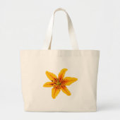 Pixelige gelbe Lilienblume Jumbo Stoffbeutel (Vorne)