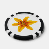 Pixelige gelbe Lilienblume Pokerchips (Einzeln)