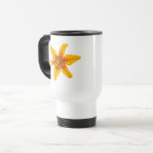 Pixelige gelbe Lilienblume Reisebecher (Vorderseite Links)