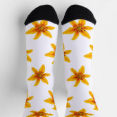 Pixelige gelbe Lilienblume Socken (Oben)