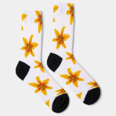Pixelige gelbe Lilienblume Socken (Rechts)