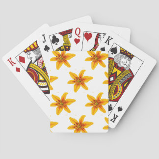 Pixelige gelbe Lilienblume Spielkarten