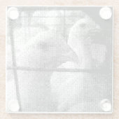 pixelige Hühner Glasuntersetzer (Rückseite)
