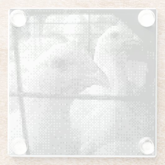 pixelige Hühner Glasuntersetzer (Rückseite)