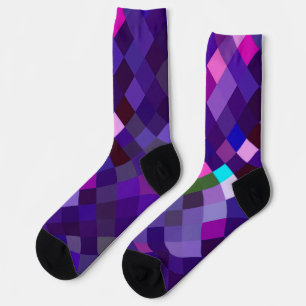 Pixelige lila Socken