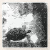 pixelige Schildkröten Glasuntersetzer (Vorderseite)