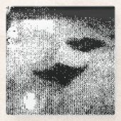 pixelige Strahlen Glasuntersetzer (Vorderseite)