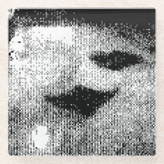 pixelige Strahlen Glasuntersetzer (Vorderseite)