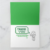 Pixeliger Gamer Grün Gebäude Gefaltet Danke  (Innenseite)